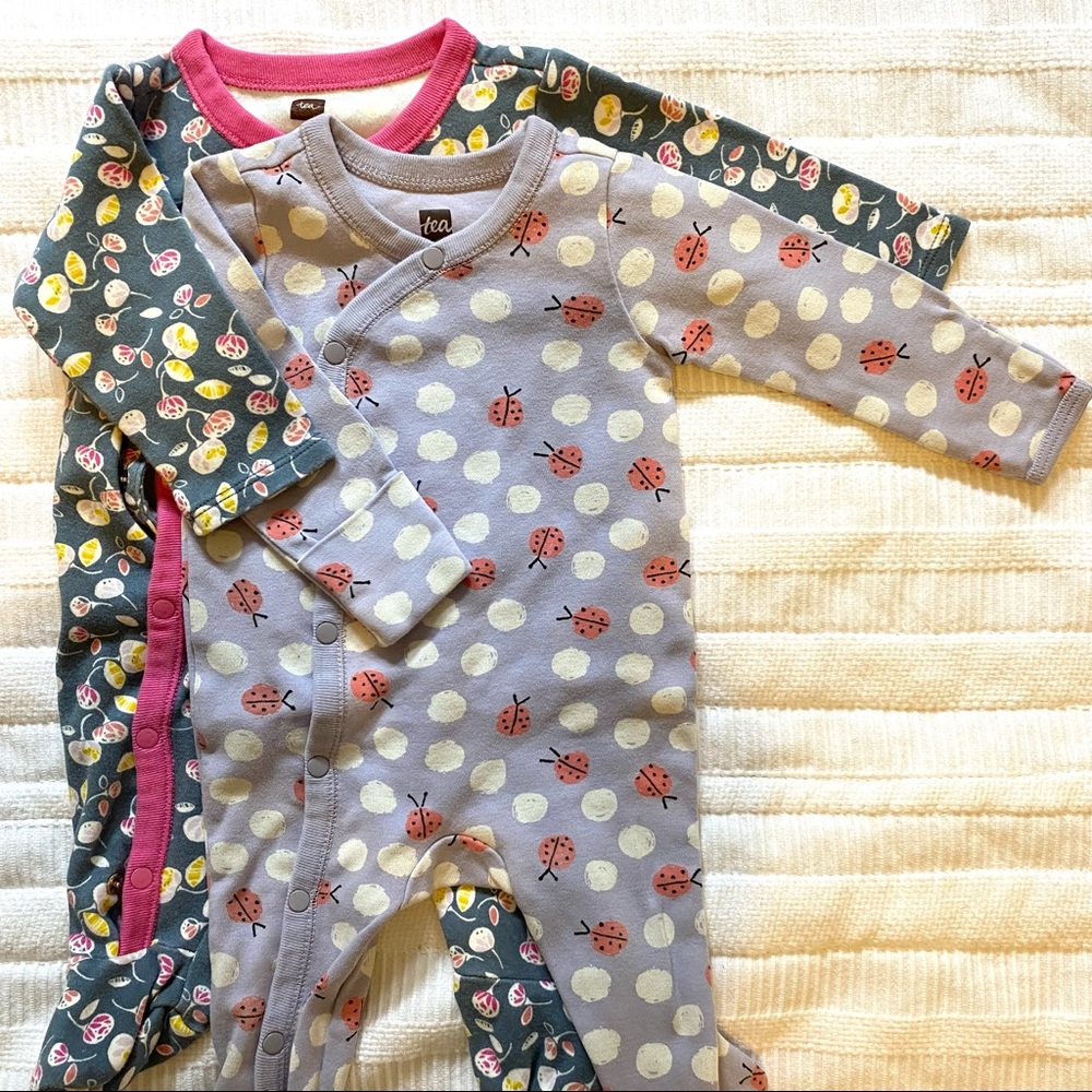 Tea Collection Side Snap Footed Rompers